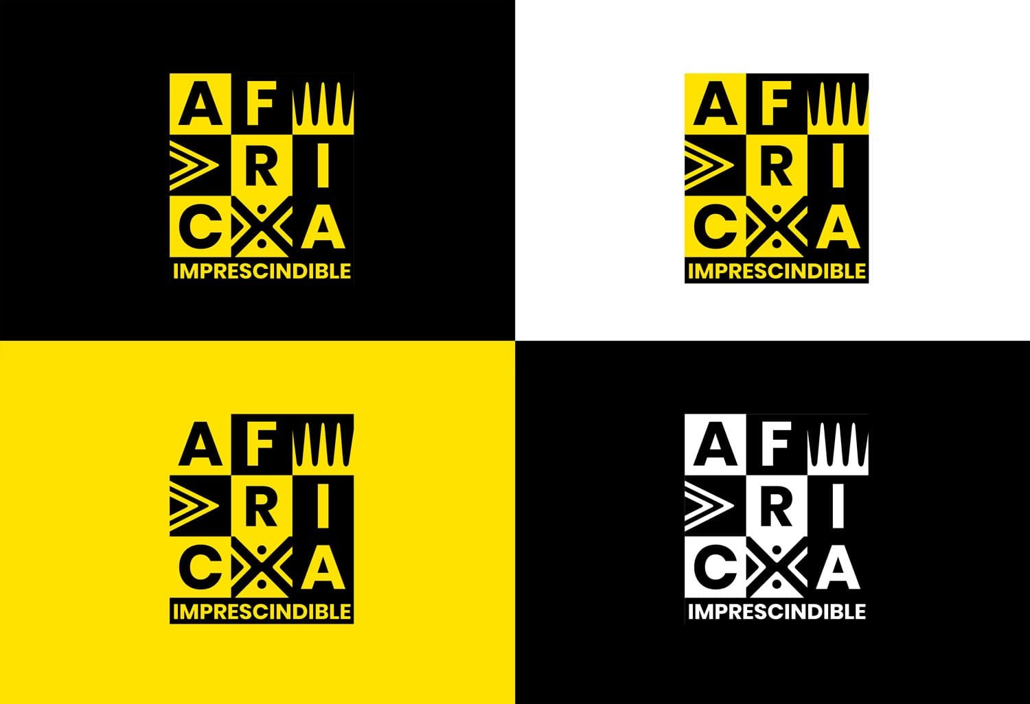 Variantes de diseño gráfico del logotipo de Africa Imprescindible