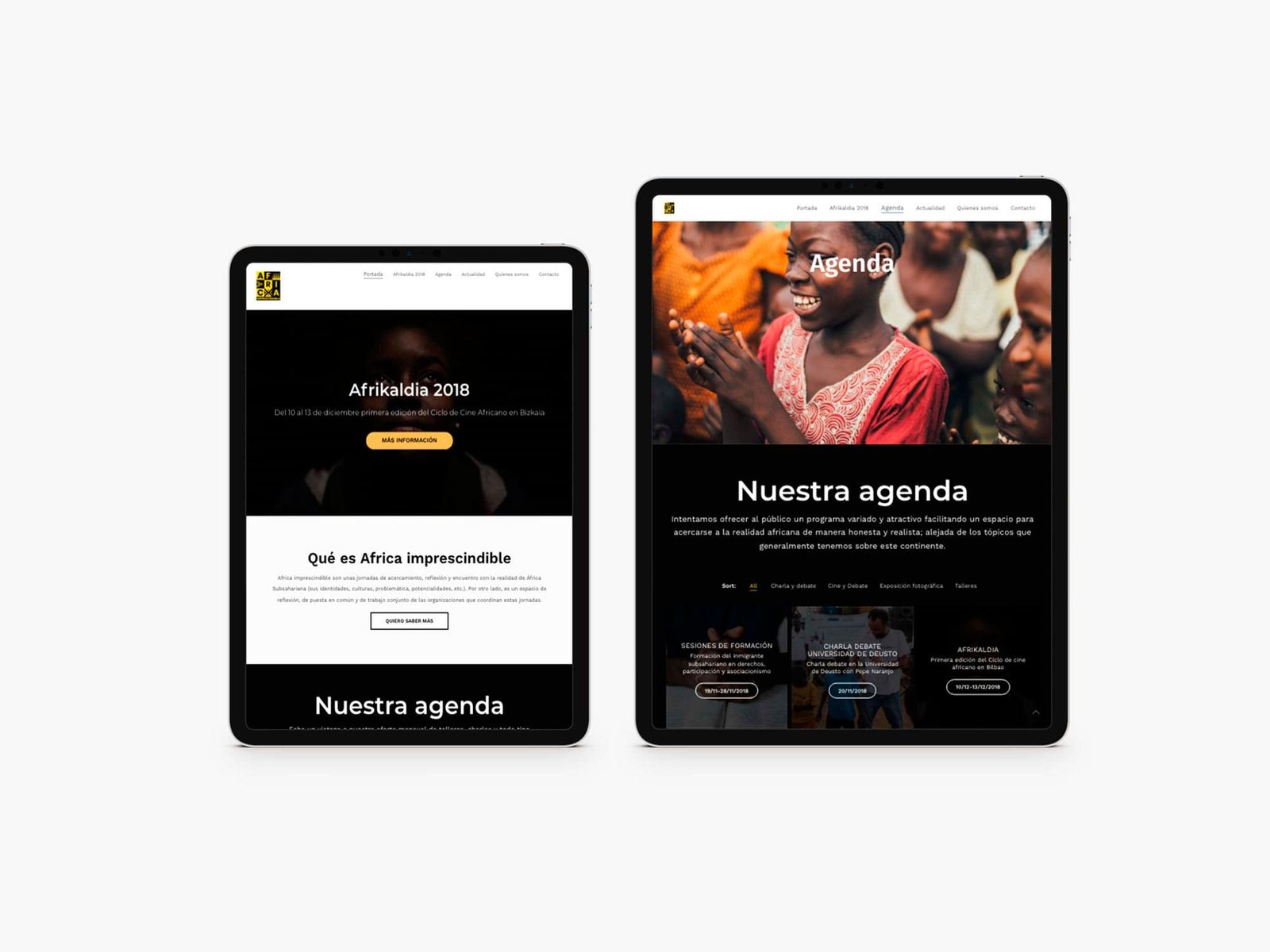 Diseño web de Africa Imprescindible en formato responsive para móviles