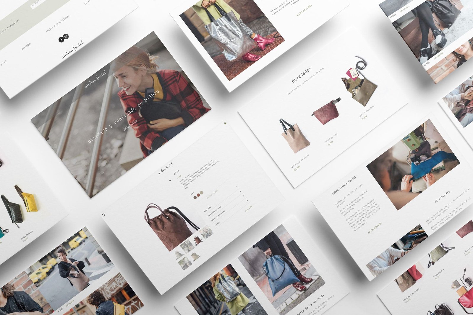 Diseño web de la tienda online de Ainhoa Fustel por Banuka Estudio