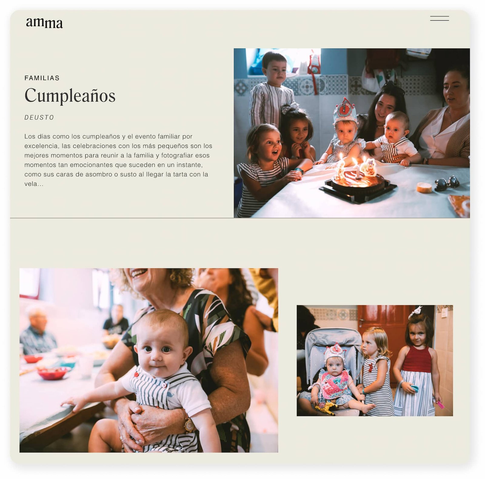 diseño de página web de fotografía familiar amaia maguregui
