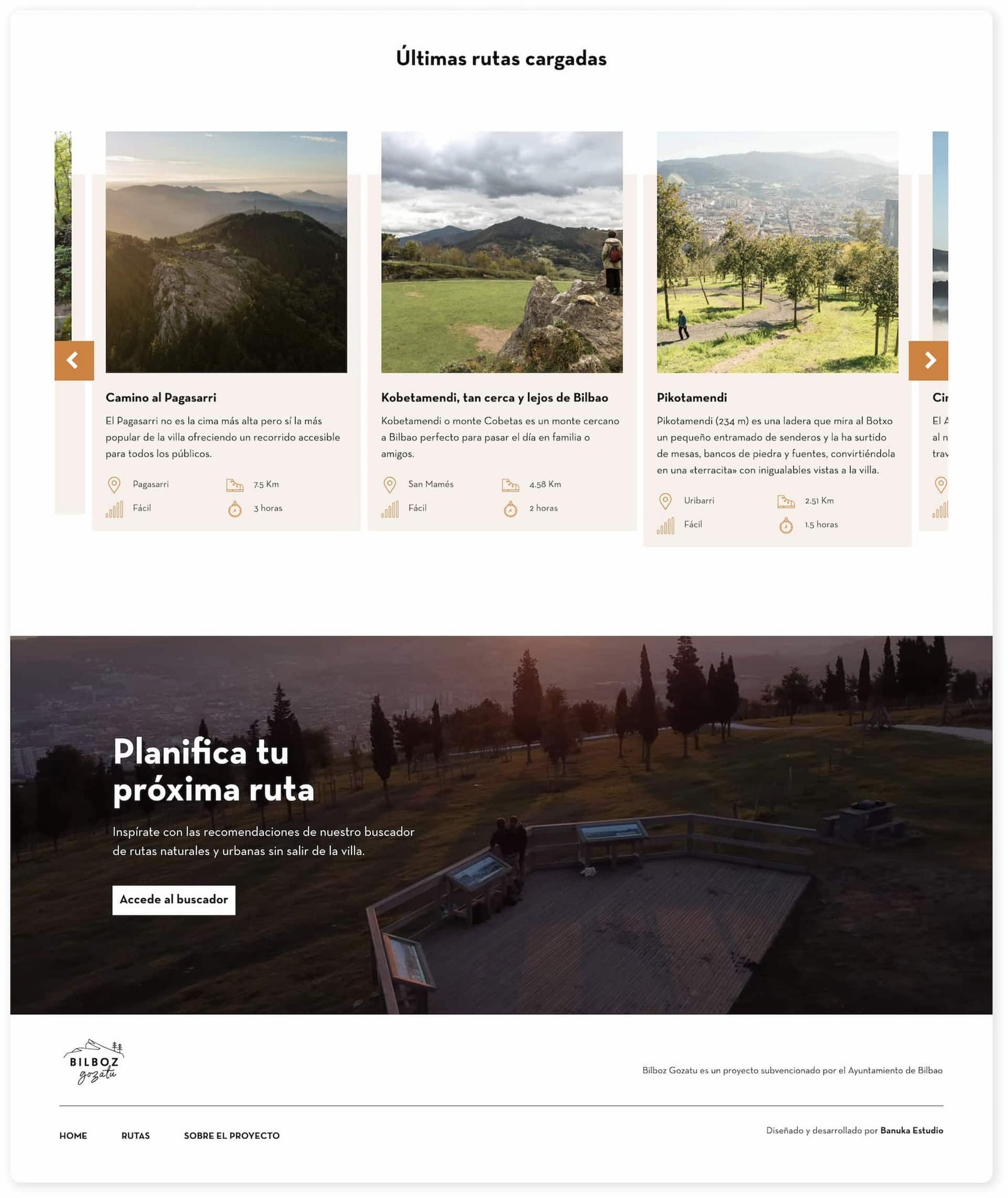 rutas por bilbao diseño de página web bilboz gozatu